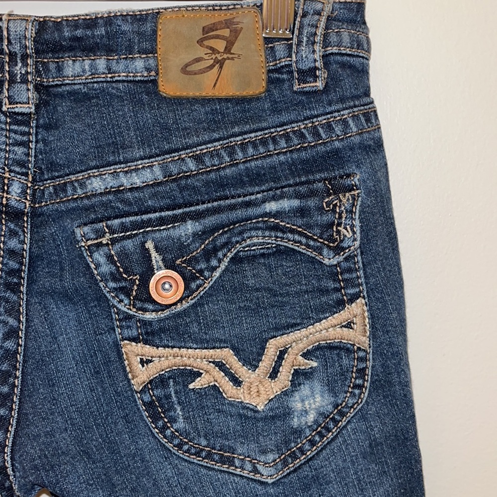 Seven7 Flare Distressed Jeans - Picture 11 of 12